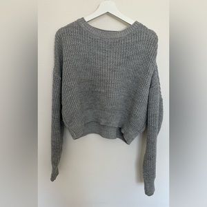 Urban Outfitters Urban Renewal Cropped Knit Sweater Gray Size S